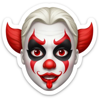 insane clown face sticker