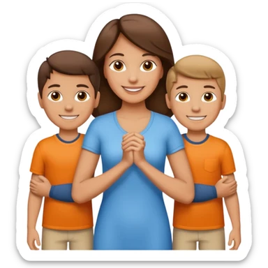 Light brunette fit mom with 3 sons sticker
