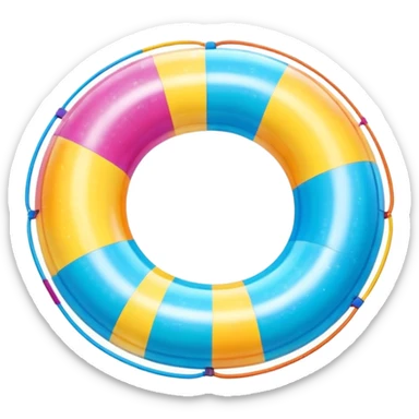 inflatable pool float object icon, colorful swimming ring, glossy plastic texture, summer vibe, 3D cartoon, mobile game icon style, centered, clean background, no text, no watermark
 sticker
