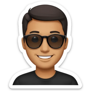 happy man with black sunglass sticker