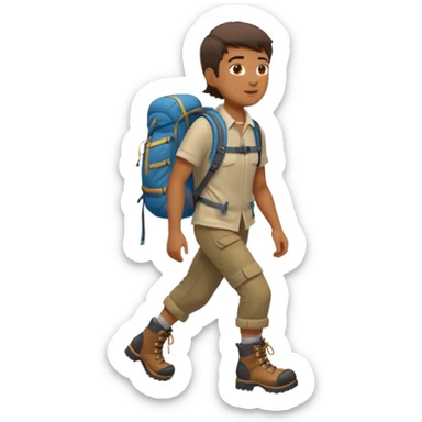 Hiker with backpack facing right sticker