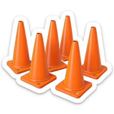 Cones used for soccer training  sticker