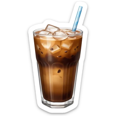 iced coffee with no eyes on the glass  sticker
