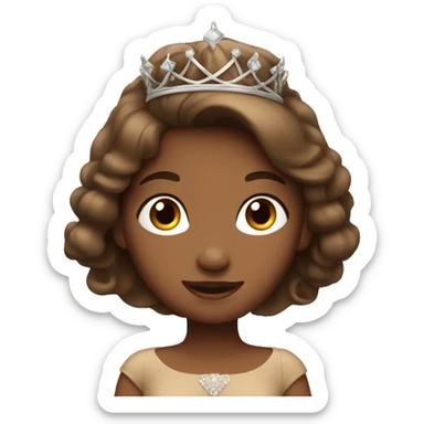 a princess with a brown dress sticker
