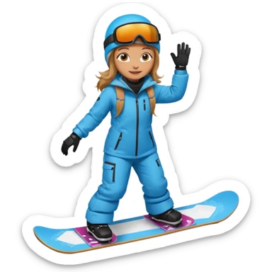 Girl snowboarder person sticker