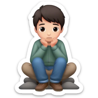 boy in solitude sticker