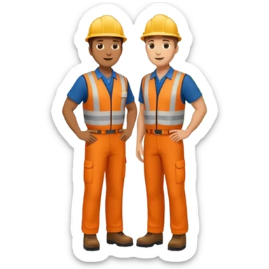 Landscaping company employee talking to his client, full body sticker