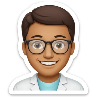 Homem de óculos bonito dentista sticker