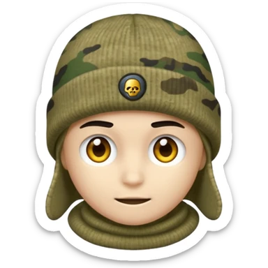 Khaki camo beanie sticker