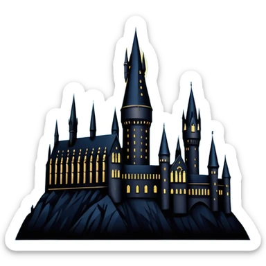 hogwarts castle on a starry night silhouette  sticker
