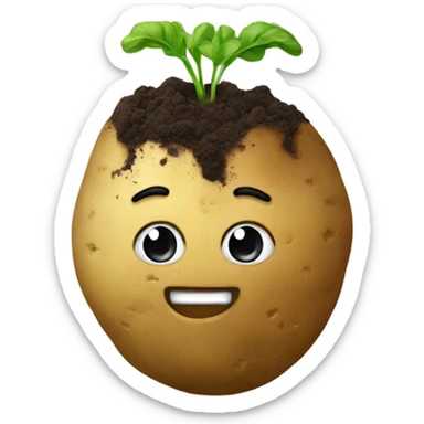 A potato with soil，no sticker