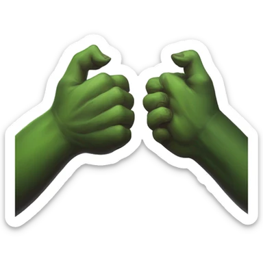 green orc and dark elf shacking hands. show only hands sticker