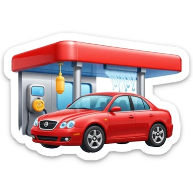 red car wash shop sticker