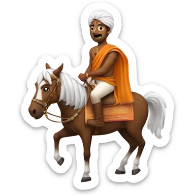 Me as a south Indian guy riding a horse sticker