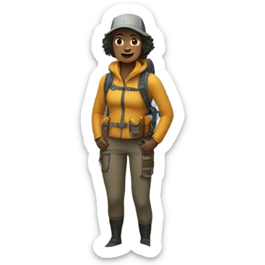 Woman in montain  sticker