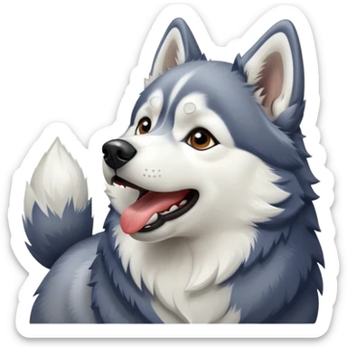 Husky howling in celebration sticker