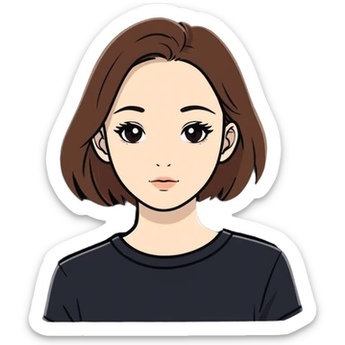 pale brunette girl sticker