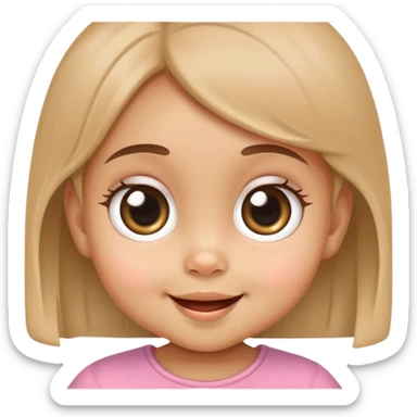 smiling baby girl with big eyes and medium skin tone sticker
