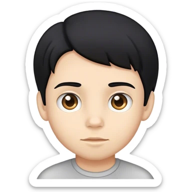 Male kid with freeform hair that's black sticker