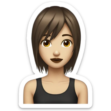 2007 emo girl with brown eyes sticker