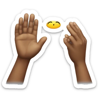 crying emoji and praying emoji pointing at something sticker