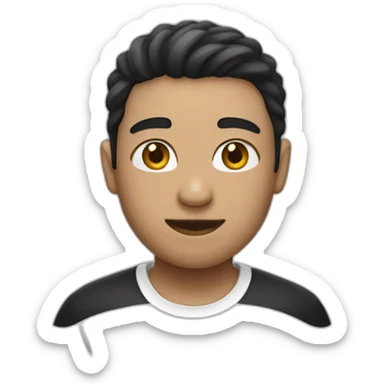 person wearning black t shirt white skin sticker