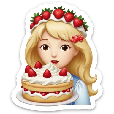 Strawberry shortcake kissing sticker
