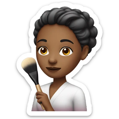Woman Holding Makeup Brush sticker