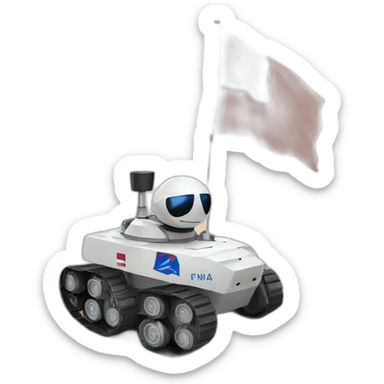 un rover martien avec le drapeau de la france sticker