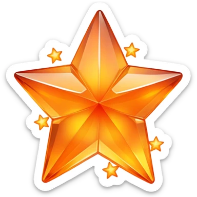crystal stars orange sticker