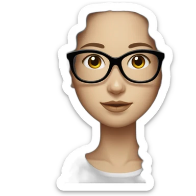 White Girl with long curly black hair with white specs sticker