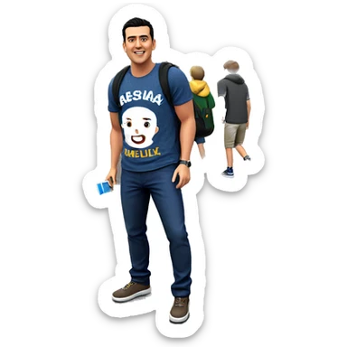 boys in casual outdoor attire sticker