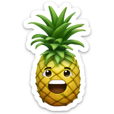 Upside down pineapple smiling sticker