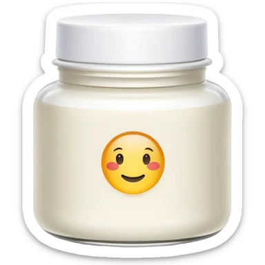 Skincare cream jar with safety seal sticker