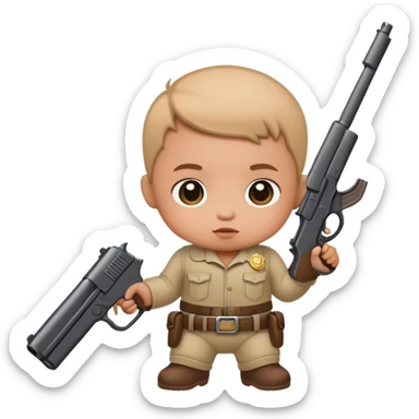 Baby with guns sticker