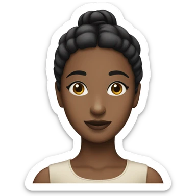 Girl with two black buns  sticker