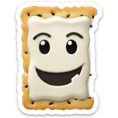 evil smile frosted poptart with a knife sticker