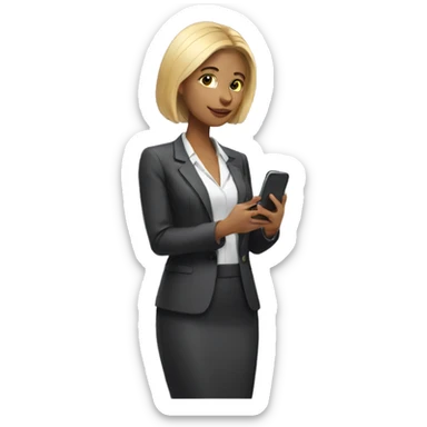 corporate woman texting phone sticker