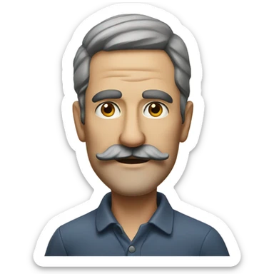 realistic portrait of man with moustache  sticker