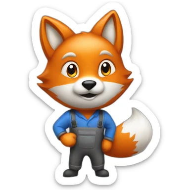 a fox from a cleaning company sticker