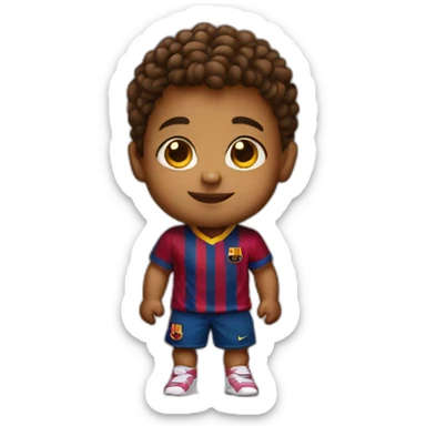 Baby with barcelona tshirt sticker