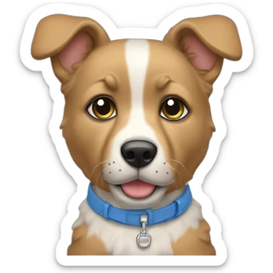 Perrito en polera azul sticker