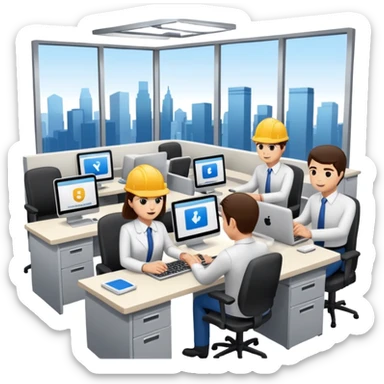 Digital Labour and an example of Agents at work in a workplace setting. sticker