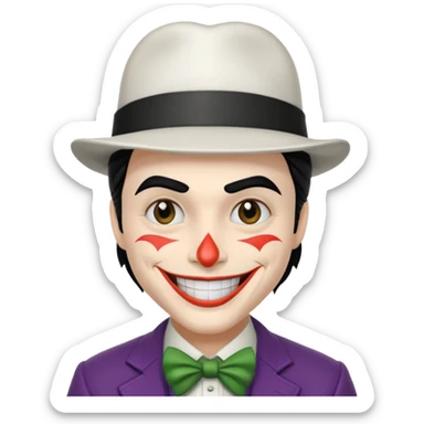 Givee me a joker with white hat and black hair sticker