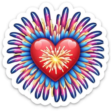 firework heart sticker