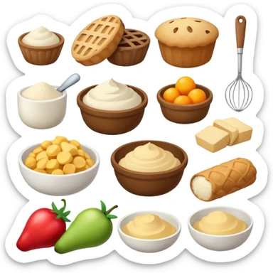 baking ingredients before preparation sticker