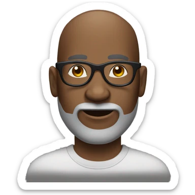 Bald- black man-with-glasses-with scruffy -salt & pepper beard in t shirt sticker