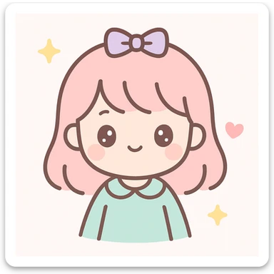 a cute girl, kawaii style sticker
