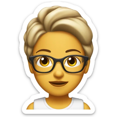 Chica morena con gafas de relax sticker