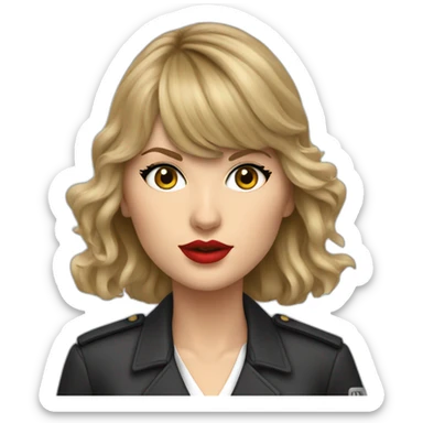 taylor swift as an investigator hyperrealistic sticker